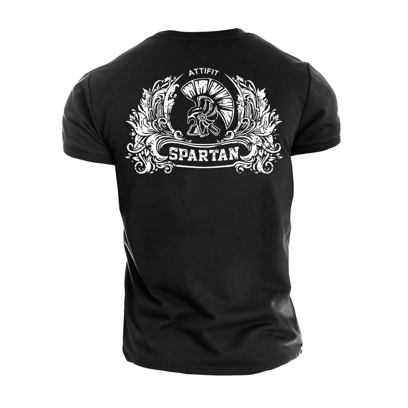 Cotton Spartan Warrior Graphic Fitness T-shirts