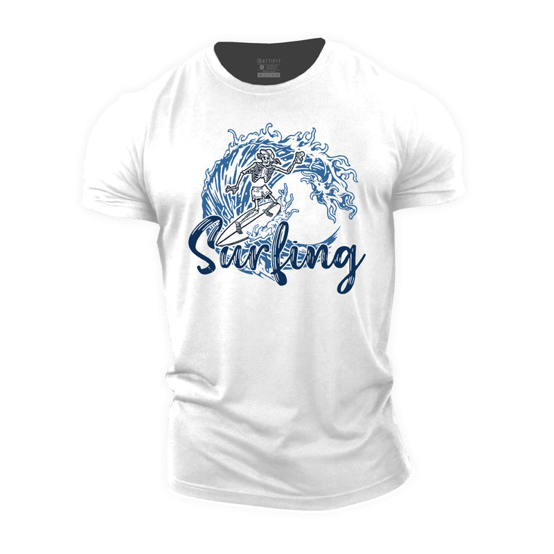 Cotton Surfing Graphic Men's T-shirts