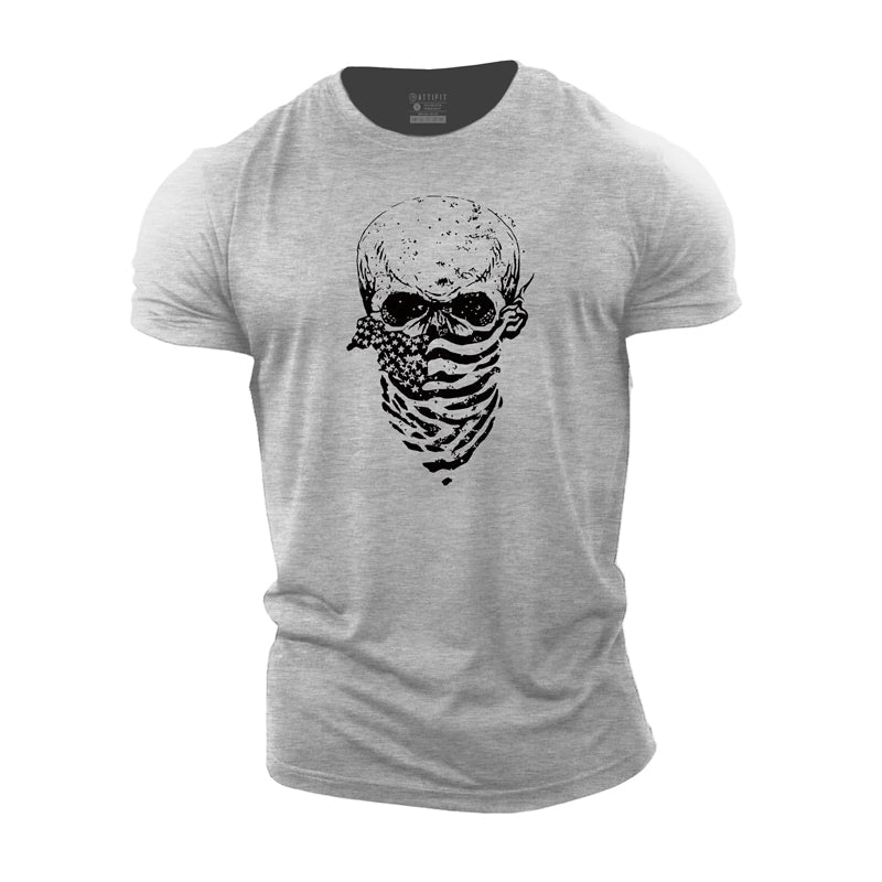 Cotton USA Scarf Skull Gym T-shirts