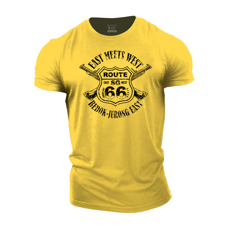 T-shirts homme en coton à imprimé Route 66