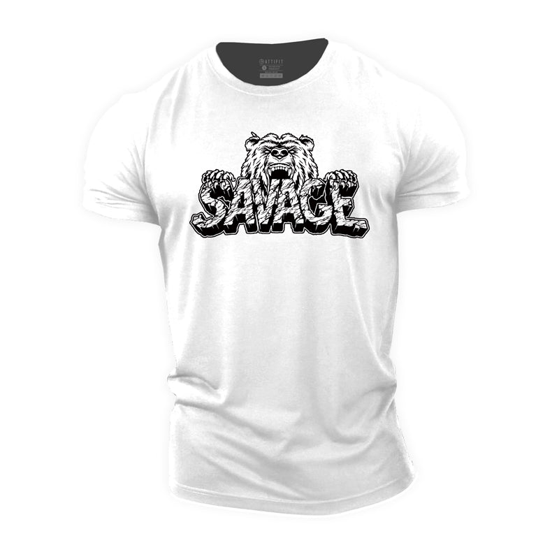 Cotton Savage Graphic Men's Fitness T-shirts