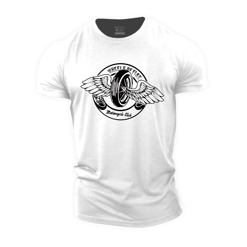 T-shirts en coton avec graphisme Wheels Of Fire pour hommes