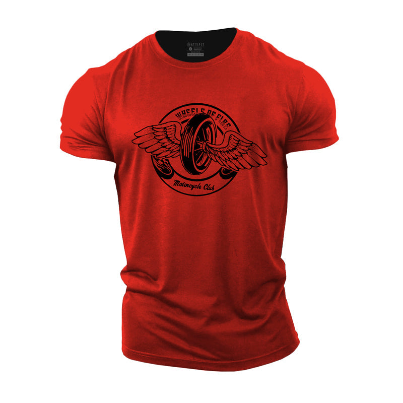 Baumwoll-T-Shirts mit Wheels Of Fire-Grafik für Herren