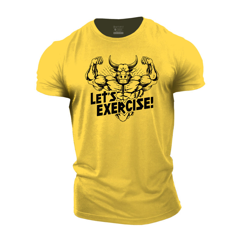 Cotton Lets Exercise Graphic Workout Men's T-shirts