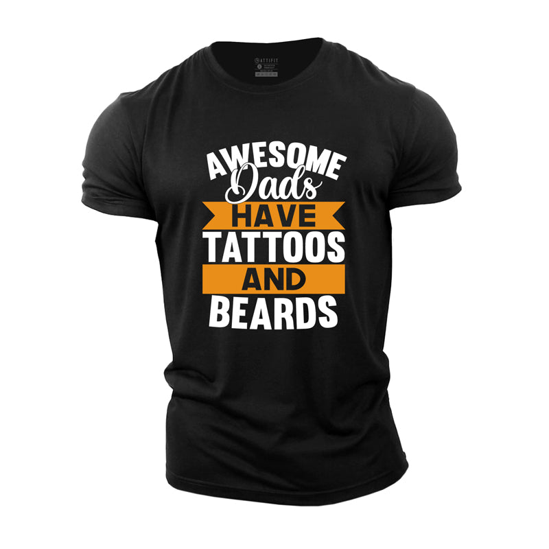 Cotton Awesome Dads Graphic T-shirts