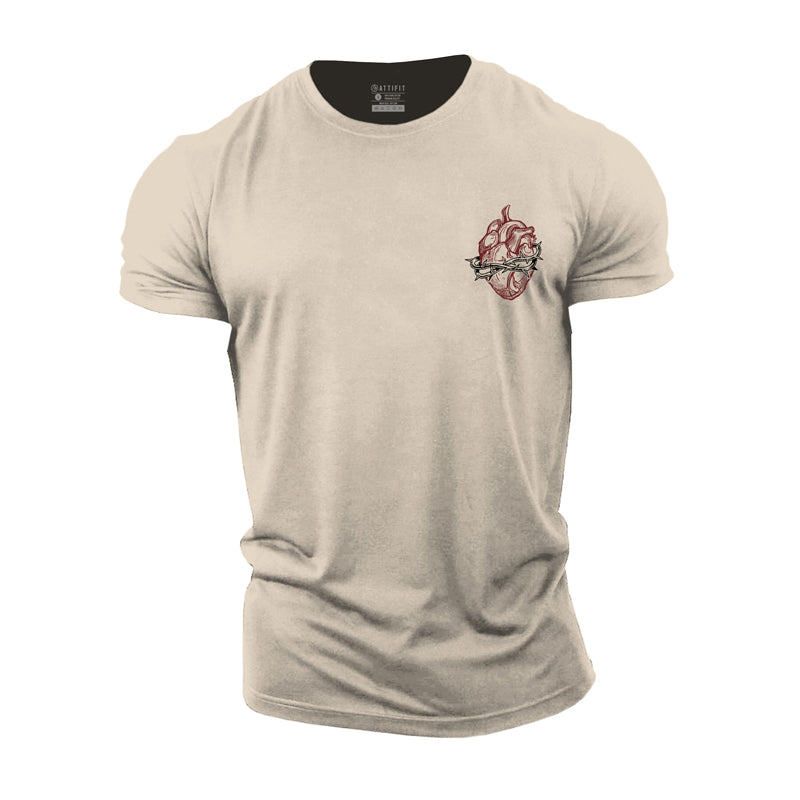 Cotton Heart Graphic Men's T-shirts