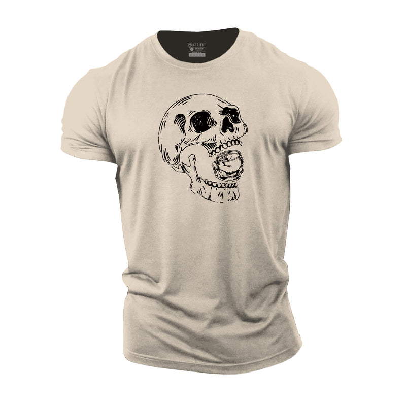 Cotton Loving Beer Skull Men's T-shirts