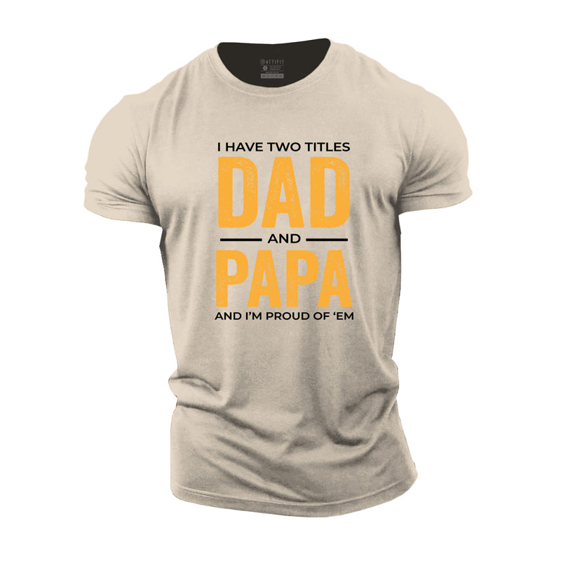 T-shirts graphiques Papa et Papa en coton à deux titres