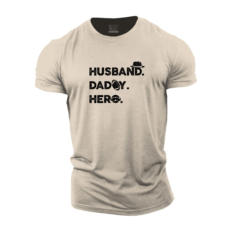 Cotton Husband Daddy Hero Graphic T-shirts