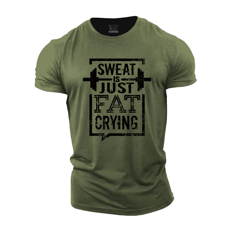 Cotton Sweat Is Just Fat Crying Workout Men's T-shirts
