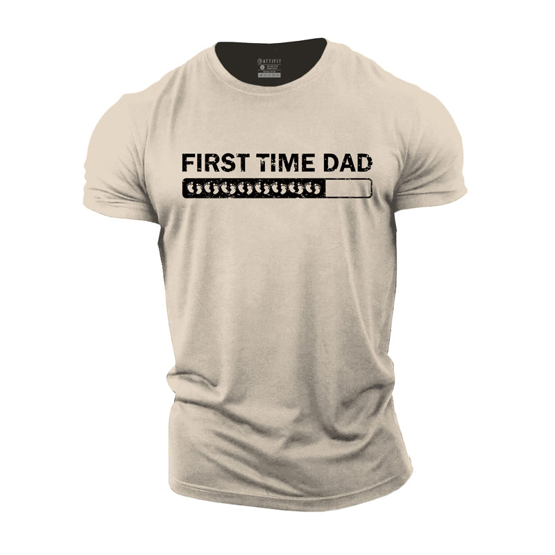 Cotton First Time Dad Graphic Men's T-shirts