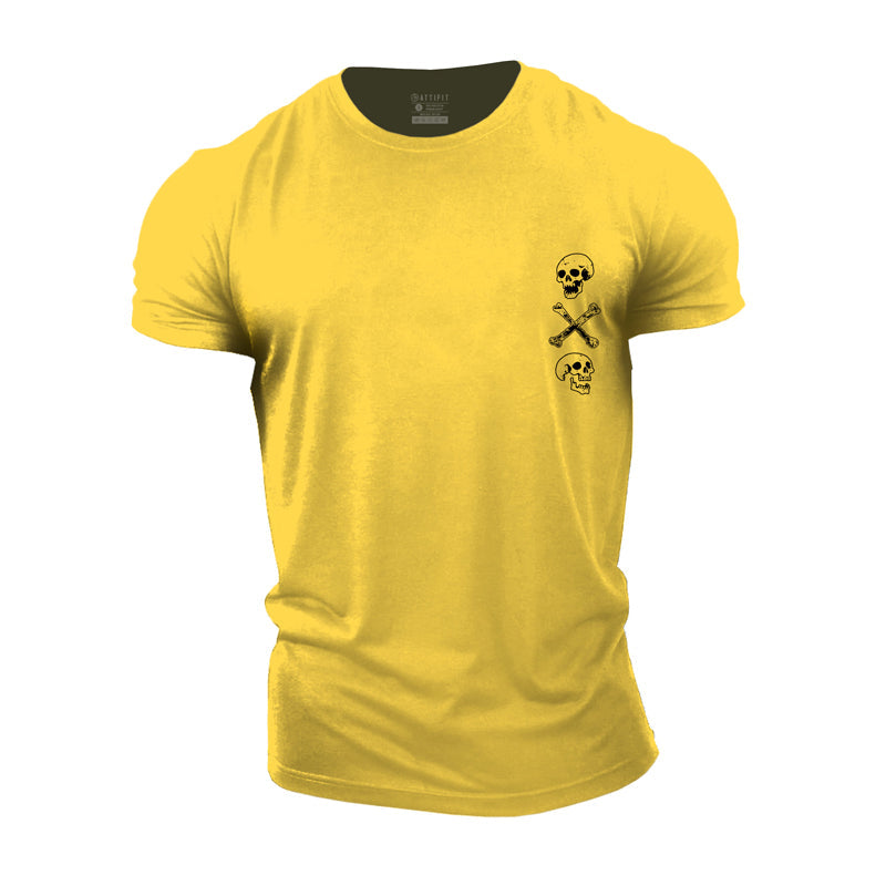 Herren-T-Shirts mit Totenkopf-Grafik aus Baumwolle