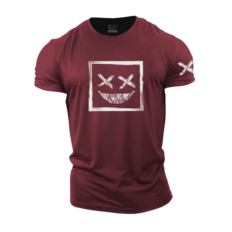 Cotton Men's Fitness Smile Graphic T-shirts