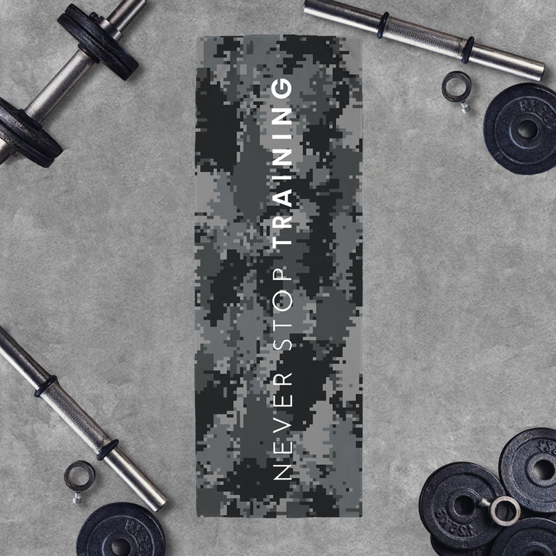 Camouflage Never Stop Training Graphic Workout Cooling Towel
