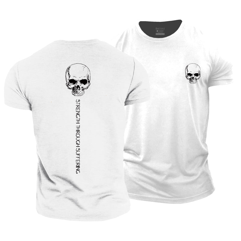 T-shirts pour hommes avec motif tête de mort en coton