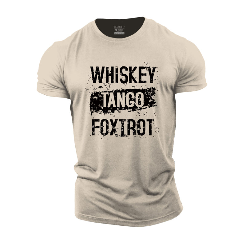Baumwoll-Whiskey-Tango-Foxtrot-Grafik-Fitness-T-Shirts