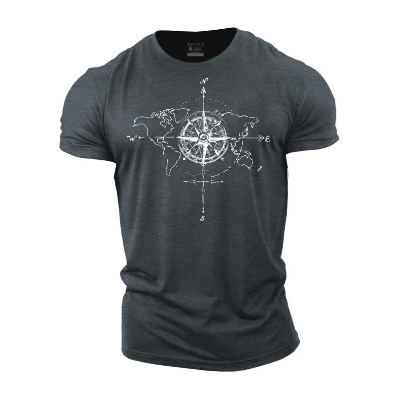 T-shirts pour hommes en coton Compass Graphic