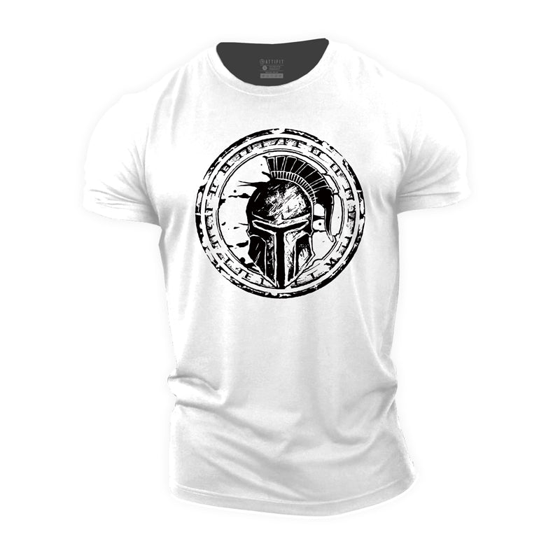 Baumwoll-Spartan-Grafik-T-Shirts für Herren