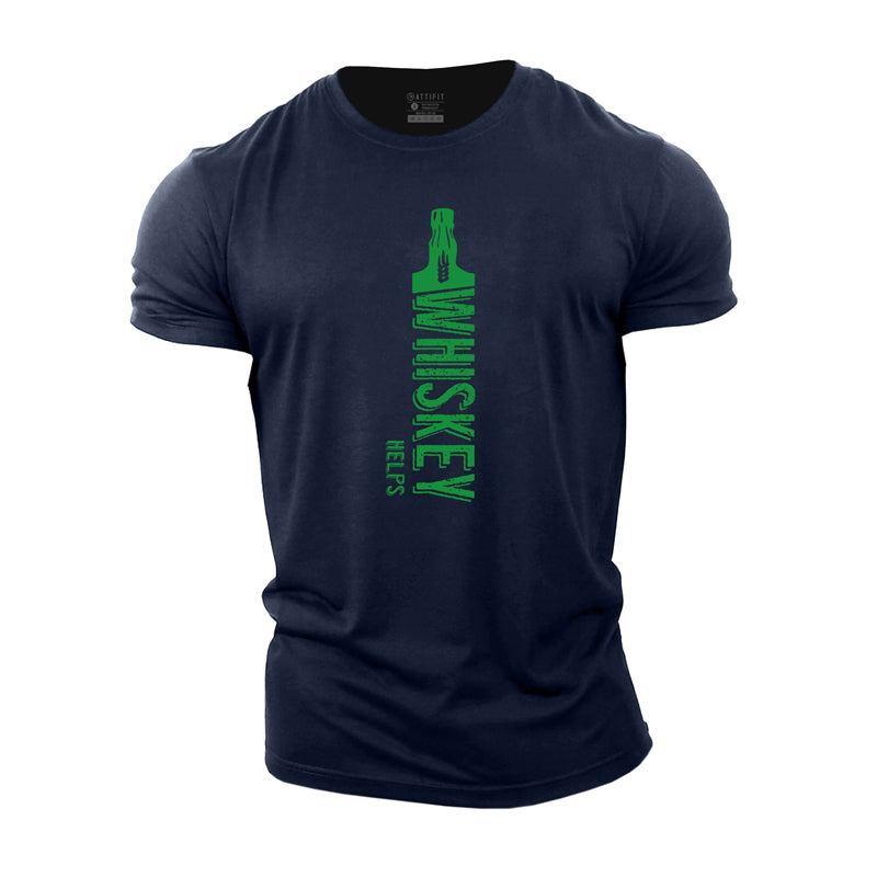 Cotton Whiskey Helps St.Patrick's Day Graphic Men's T-shirts