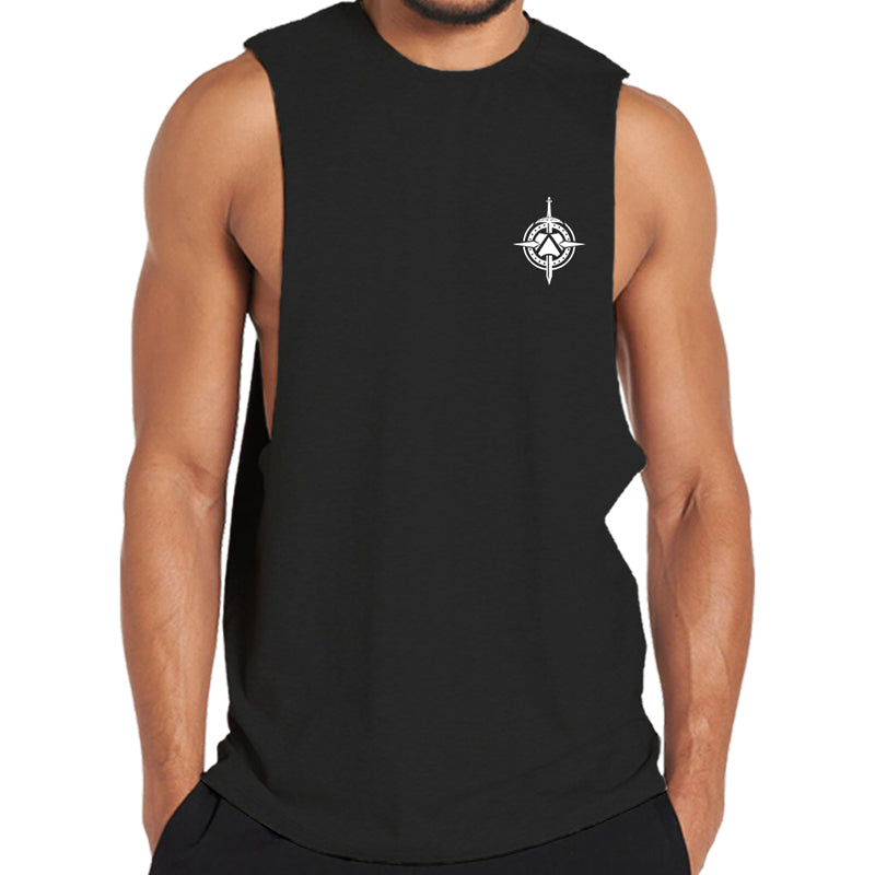 Cotton Sword And Shield Graphic Tank Top