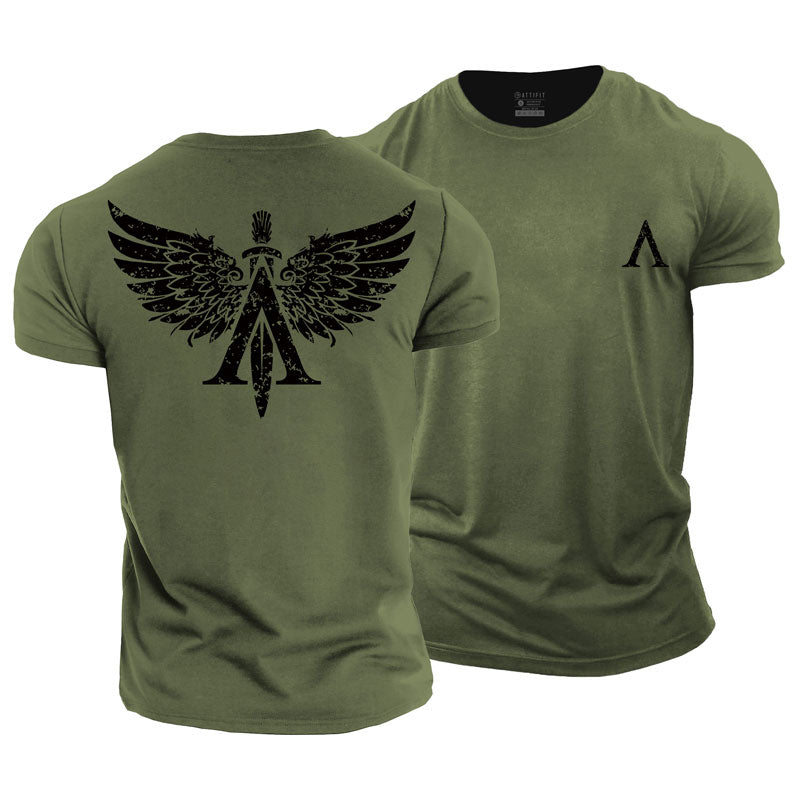 Herren-T-Shirts mit Spartan Wings-Grafik aus Baumwolle