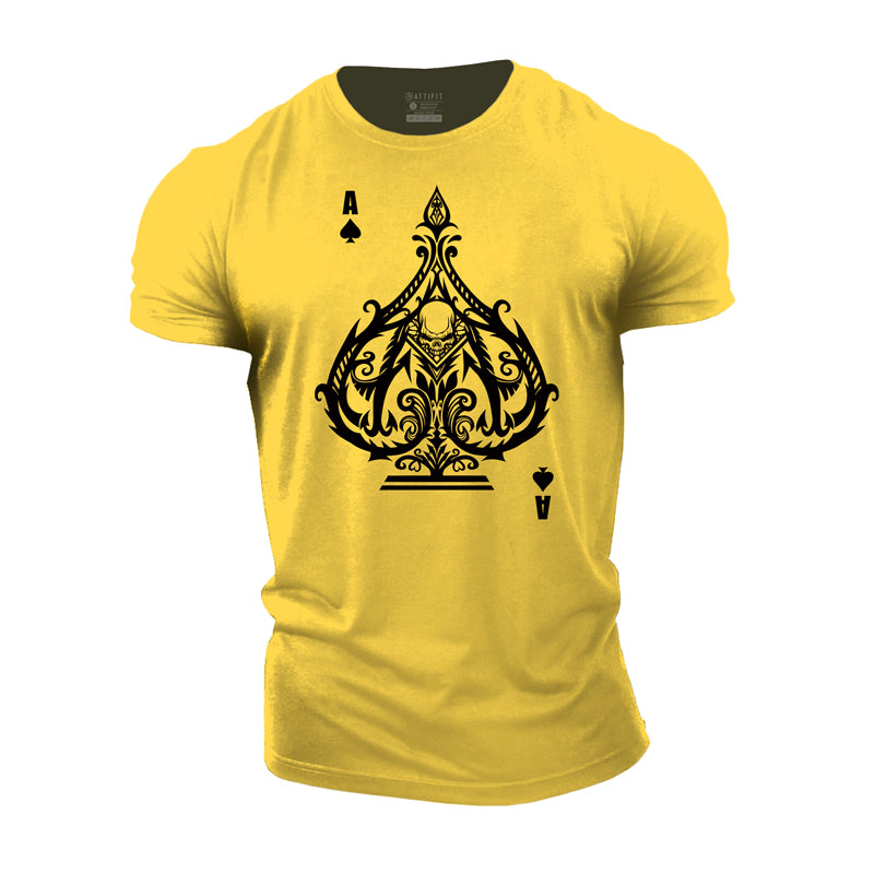 Cotton Playing Card Graphic Men's T-shirts