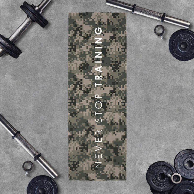 Camouflage Never Stop Training Graphic Workout Cooling Towel