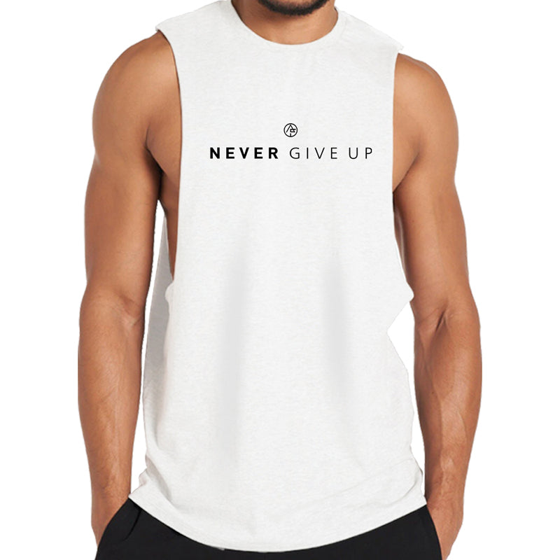 Cotton Never Give Up Men's Tank Top
