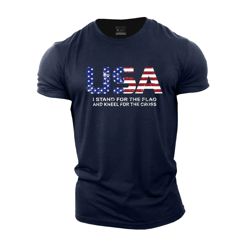 Baumwoll-T-Shirts mit USA-Unabhängigkeitstag-Muster