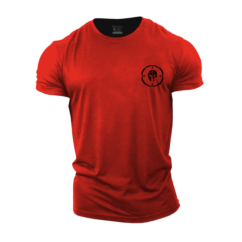 Cotton Spartan Skull Graphic Men's Fitness T-shirts