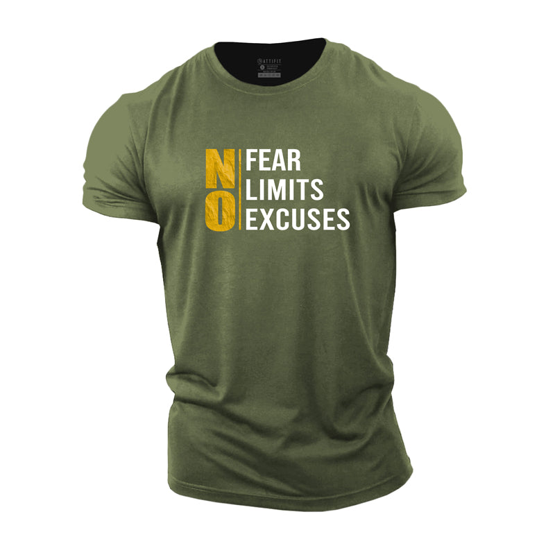 Cotton No Fear Limits Excuses Graphic Men's T-shirts