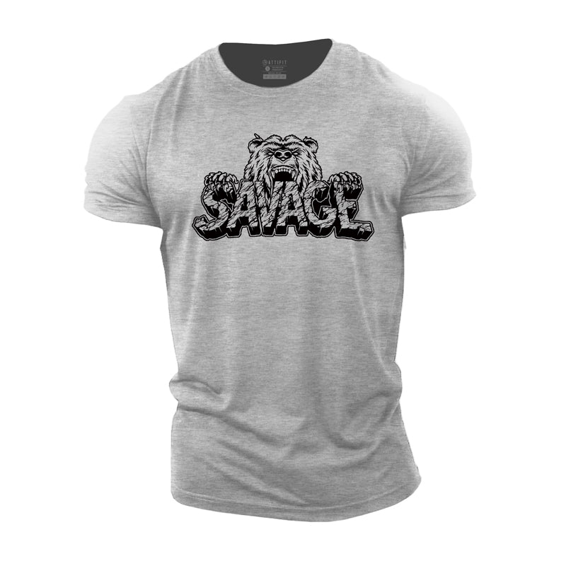 Cotton Savage Graphic Men's Fitness T-shirts
