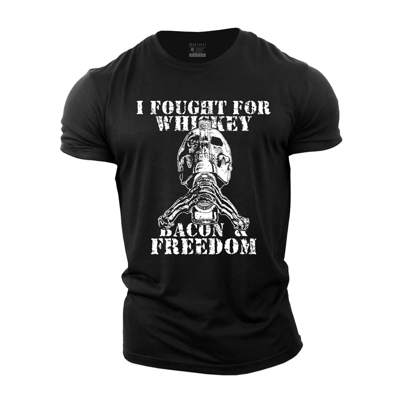 Cotton I Fought For Whiskey Graphic Men's T-shirts