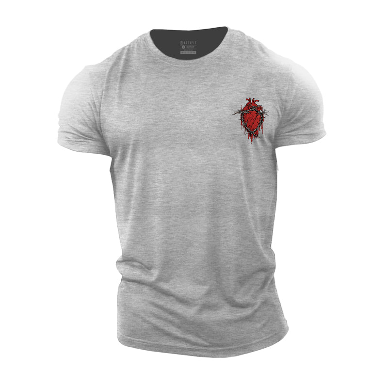 Cotton Imprison The Heart Graphic Men's T-shirts