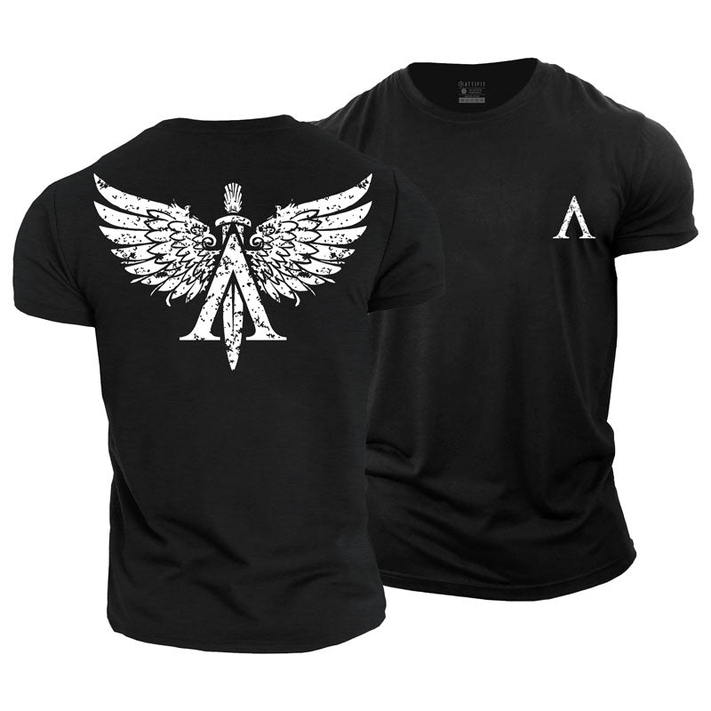 Herren-T-Shirts mit Spartan Wings-Grafik aus Baumwolle