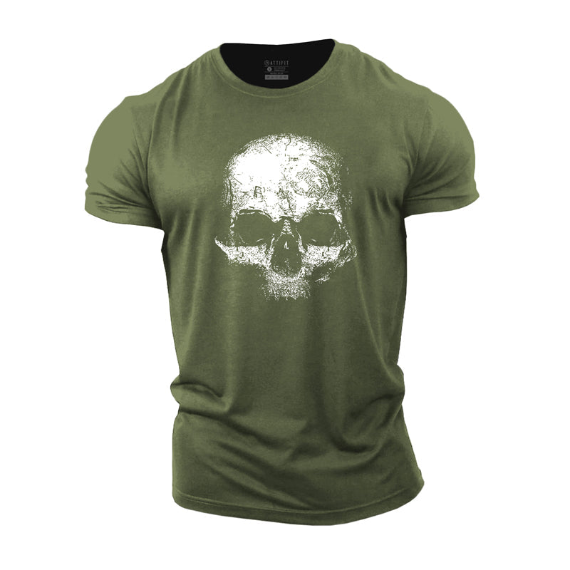 T-shirts pour hommes en coton avec motif tête de mort