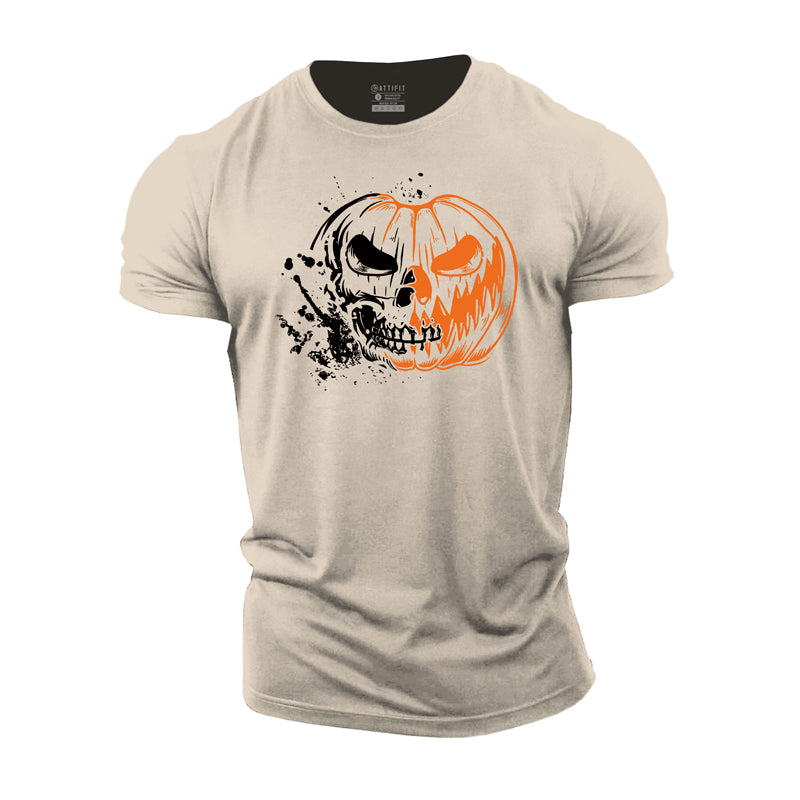 Cotton Halloween Skull Pumpkin T-shirts