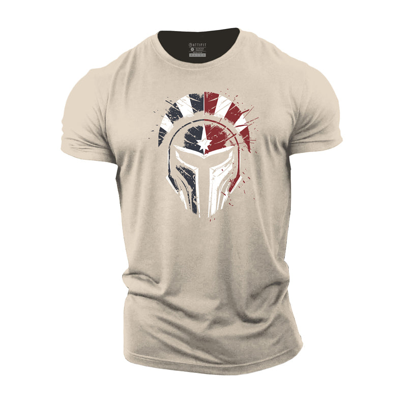 Cotton Spartan Shield Graphic Men's T-shirts