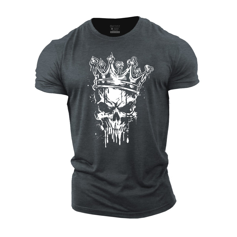 T-shirts pour hommes en coton avec motif squelette