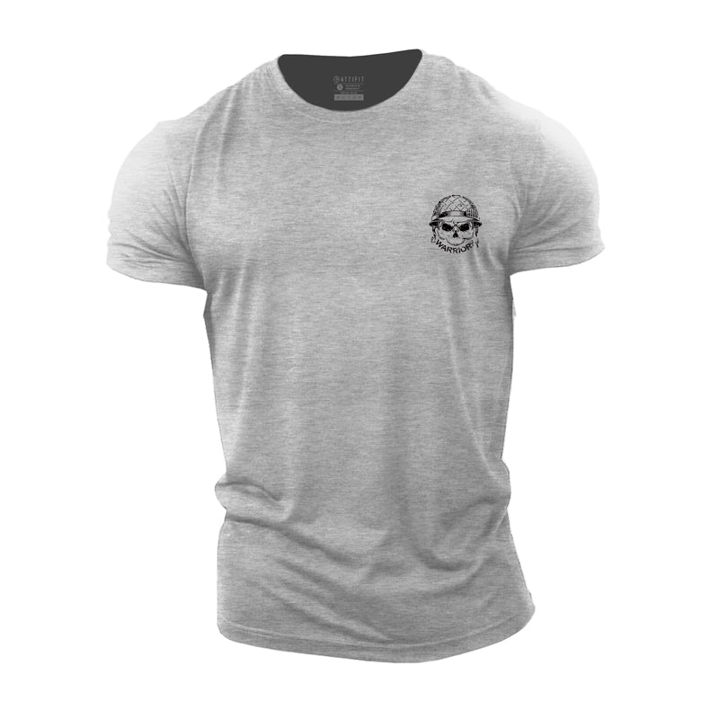Workout-T-Shirts für Herren aus Baumwolle mit Totenkopf-Grafik