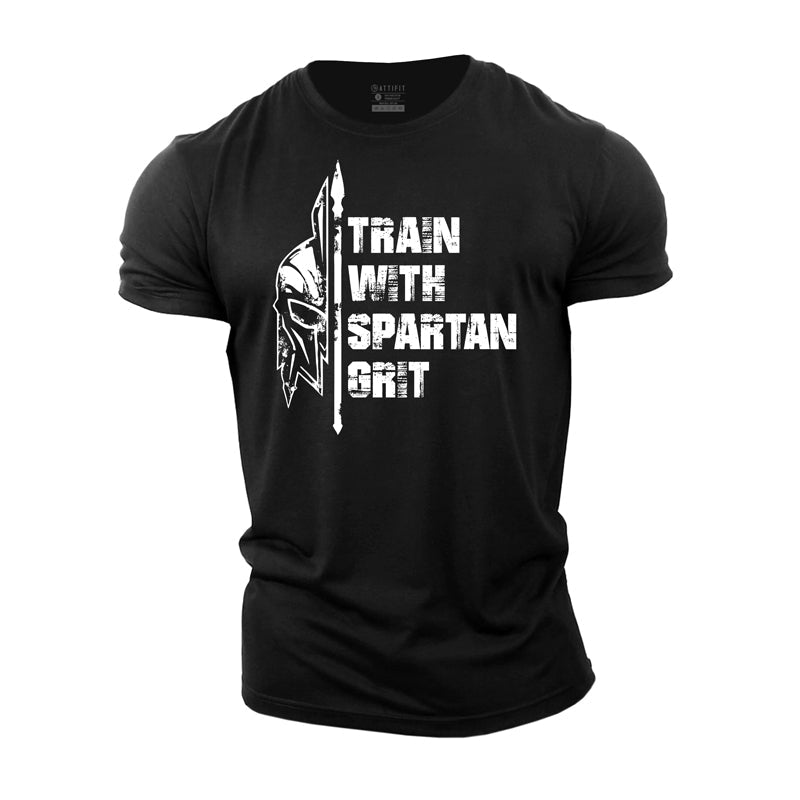 Cotton Train With Spartan Grit Graphic Men's T-shirts