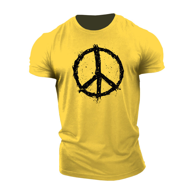 T-shirts graphiques en coton avec symbole de paix