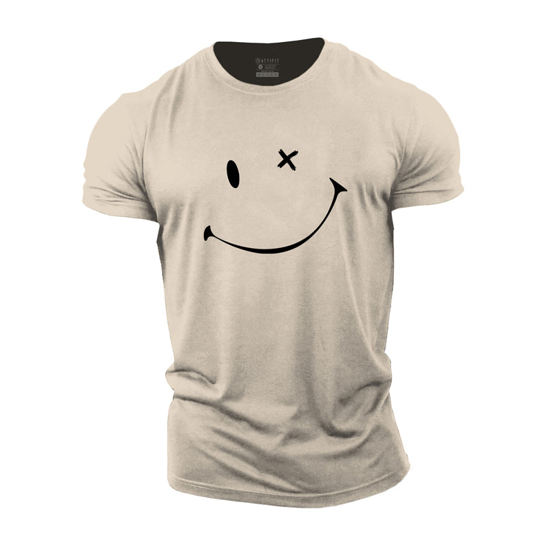Cotton Men's Smile Graphic T-shirts