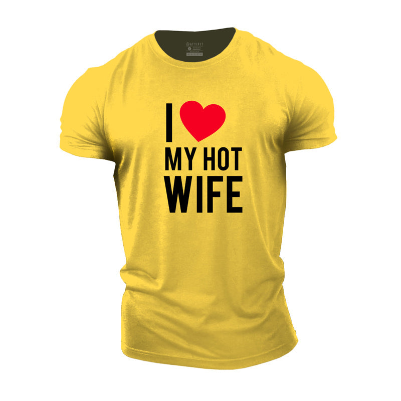 Cotton Love My Hot Wife  Graphic T-shirts