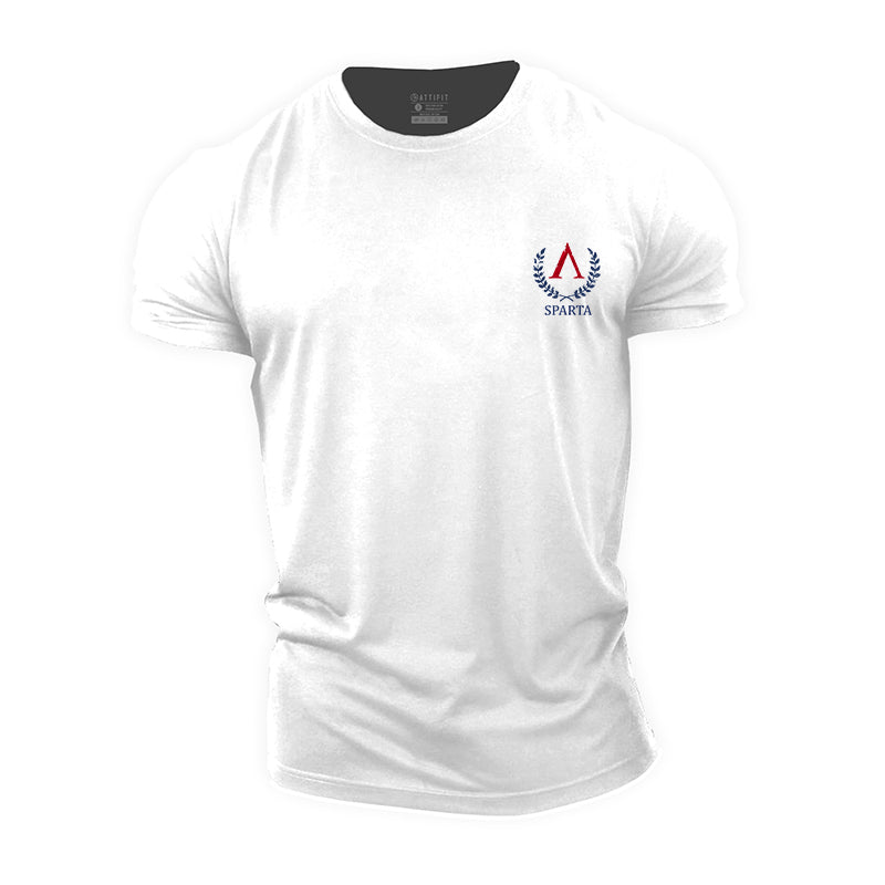 T-shirts de fitness en coton Sparta Shield Graphic pour hommes