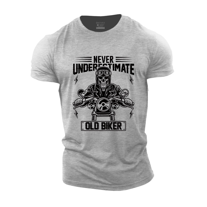 Cotton Old Biker Graphic Men's T-shirts