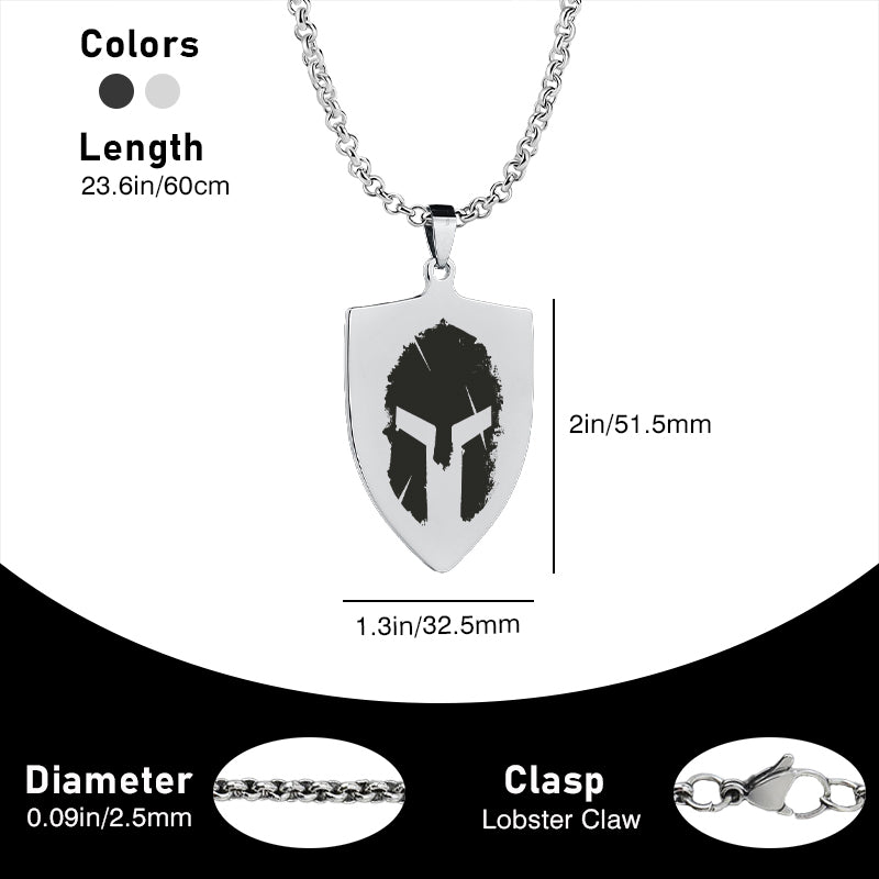 Spartan Graphic Titanium Steel Fitness Necklace