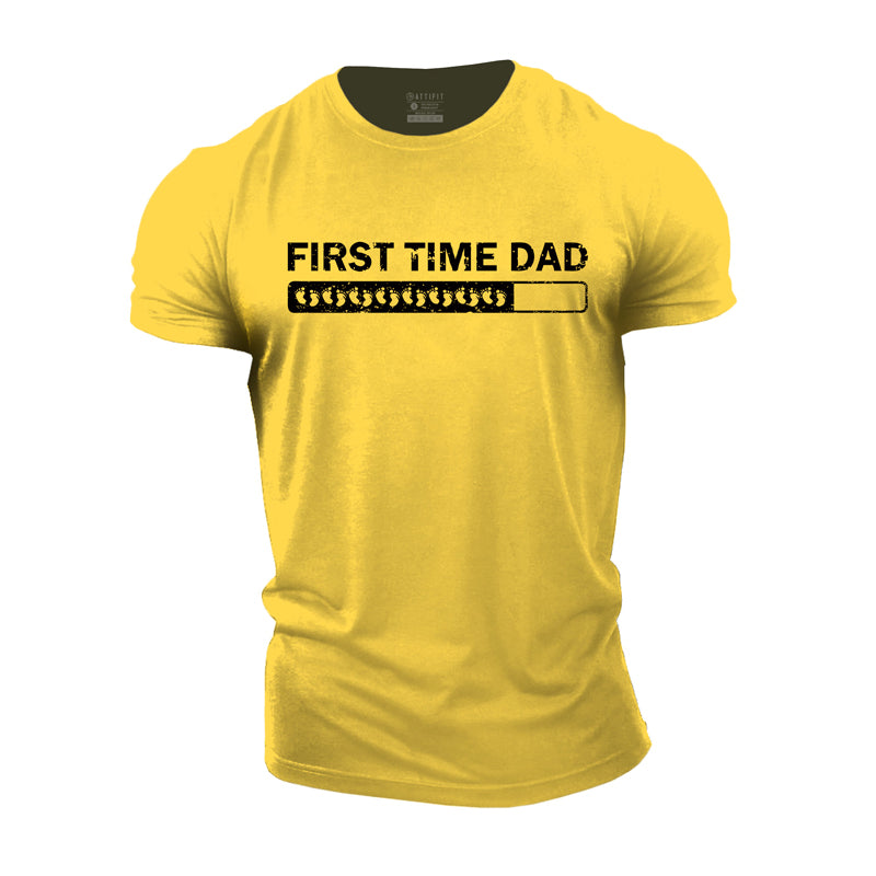 Cotton First Time Dad Graphic Men's T-shirts