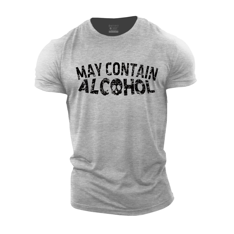 Herren-T-Shirts aus Baumwolle mit Mai-Alkohol-Grafik