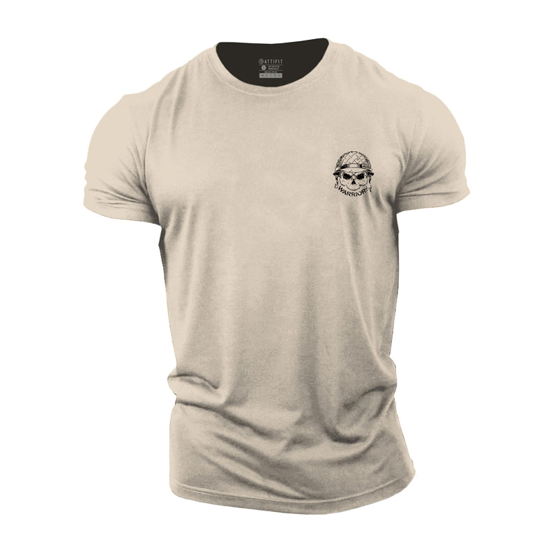 T-shirts d'entraînement graphique en coton avec tête de mort pour hommes